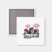 Byrn In The Usa Horses 7月おもしろい4日 マグネット (正面/裏面)