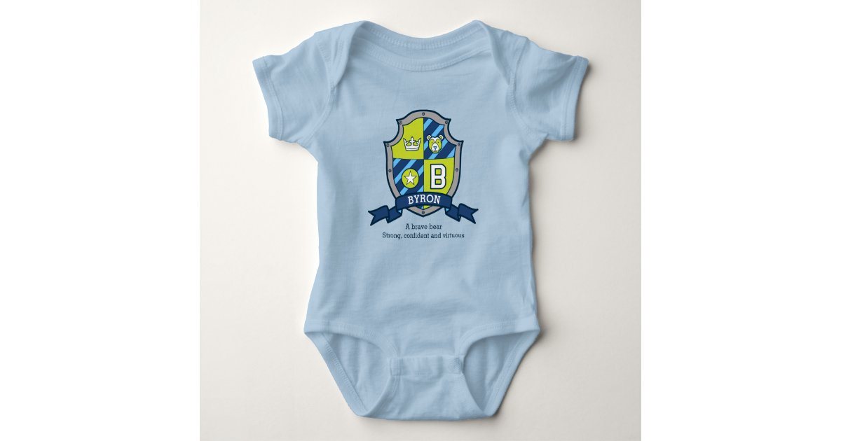 Byronの男の子bの名前及び意味は盾をナイト爵に叙します ベビーボディスーツ Zazzle Co Jp
