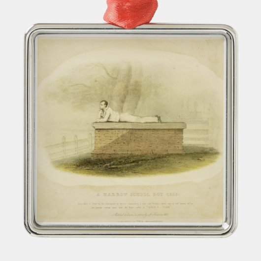 Byron (1788-1824年ハーロー校の男の子(1805年)の-主 メタルオーナメント (正面)