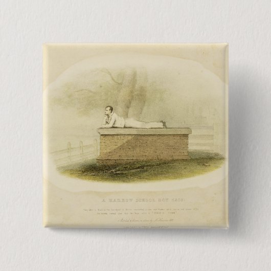 Byron (1788-1824年ハーロー校の男の子(1805年)の-主 缶バッジ (正面)