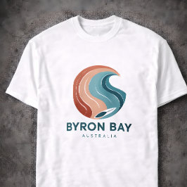 Byron Bay Australia Retro Wave Logo T-Shirt Vintag Tシャツ