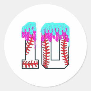 Bysebyllドリップ10歳10誕生日ボーイジャージー ラウンドシール