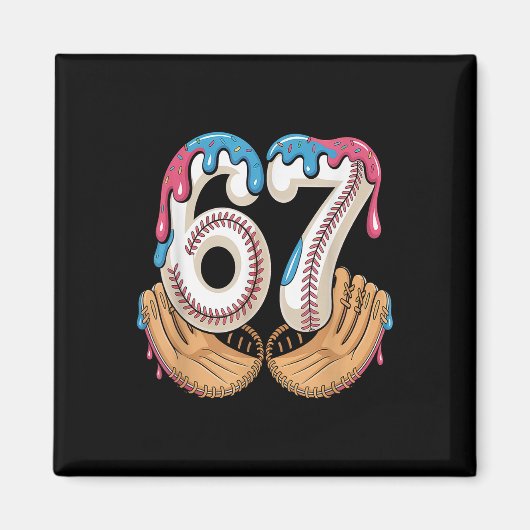 Bysebyll 67 - Ice Cream Drip 67 Meme Funny Player  マグネット (正面)