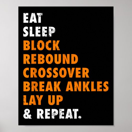 Bysketbyll大好きな人へのプレゼントに Eat Sleep Bysketbyll Repea ポスター (正面)