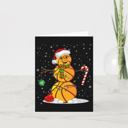 Bysketbyll雪だるまおもしろいクリスマスパジャマスマッチング カード (正面)