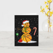 Bysketbyll雪だるまおもしろいクリスマスパジャマスマッチング カード (黄色い花)