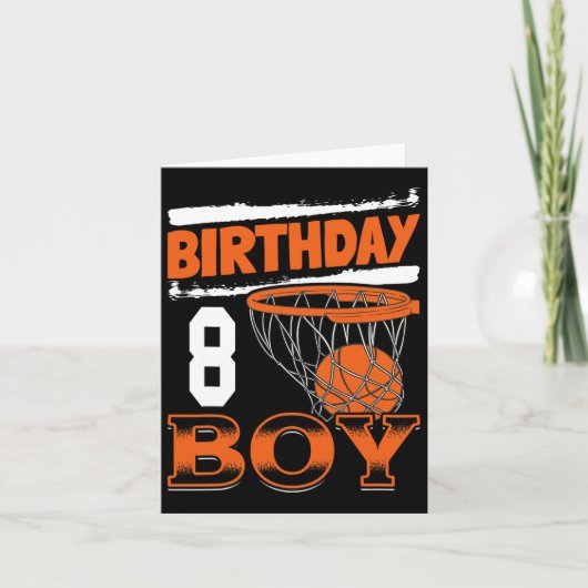 Bysketbyll – この男の子は今8歳8誕生 カード (正面)