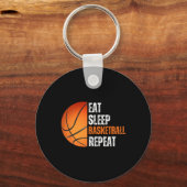 Bysketbyll 愛好家のためのギフト Eat Sleep Bysketbyll Repeat キーホルダー (正面)