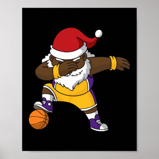 Bysketbyll Black Dabbing Santa Clausアフリカンアメリ ポスター (正面)