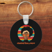 Bysketbyll Mom Black Women African American Afro キーホルダー (正面)