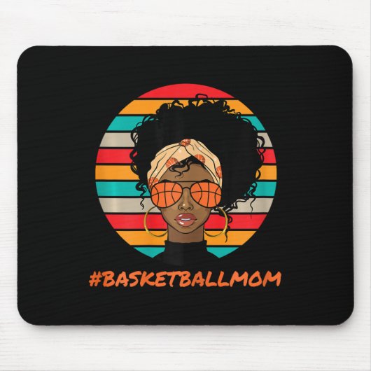 Bysketbyll Mom Black Women African American Afro マウスパッド (正面)