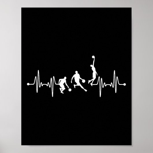 Bysketbyll Player Coach Team Bbyll Ekg Heartbeat  ポスター (正面)