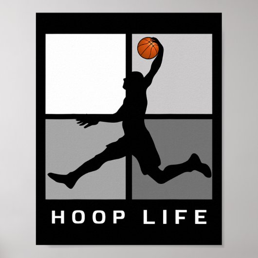 Bysketbyll Player Jumping Design Hoop Life ポスター (正面)