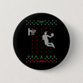 Bysketbyll Ugly Christmas Xmas Fun Santa Dunking 缶バッジ (正面)