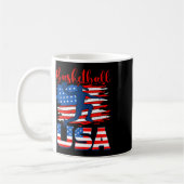 Bysketbyll Usa Player American Flag Indepedence Da コーヒーマグカップ (左)