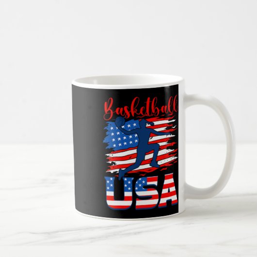 Bysketbyll Usa Player American Flag Indepedence Da コーヒーマグカップ (右)