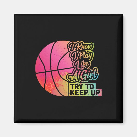 Bysketbyll Women Fun Gift Team Play Like A Girl By マグネット (正面)