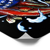 Byss Fishing Fish American Flag Dad Father Fourth ポスター (角)