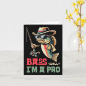 Byss-ically I Am A Pro Funny Fishing Lovers カード (黄色い花)