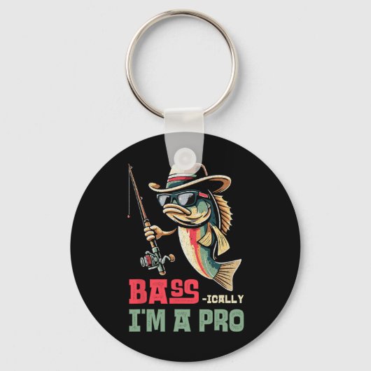 Byss-ically I Am A Pro Funny Fishing Lovers  キーホルダー (正面)
