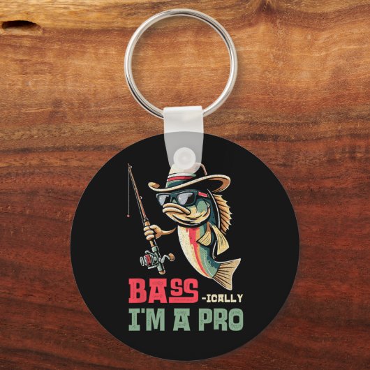 Byss-ically I Am A Pro Funny Fishing Lovers  キーホルダー (正面)