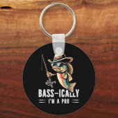 Byss-ically I Am A Pro Funny Fishing Lovers Fish キーホルダー (正面)