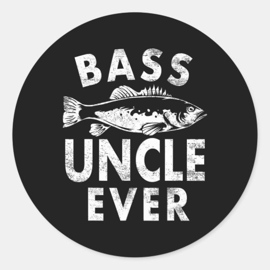 Byss Uncle Ever Fishing Gifts Uncle Father's Day  ラウンドシール (正面)