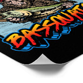 Byssquatch! Funny Byss Fishing Sasquatch Retro 80s ポスター (角)