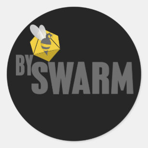 bySwarmのステッカー-黒 ラウンドシール