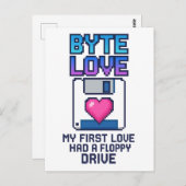 Byte Love: My first love had a floppy drive ポストカード (正面/裏面)