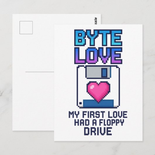 Byte Love: My first love had a floppy drive ポストカード (正面/裏面)