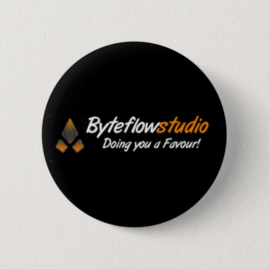 Byteflowstudioの「公式の」ボタン 缶バッジ (正面)