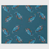 bywhackyカワセミパターン ラッピングペーパー (フラット)