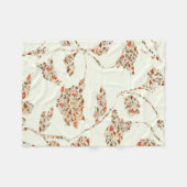 bywhackyクリーム色のフリースブランケットの花パターン フリースブランケット (正面(横))