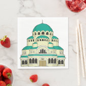 Byzantine Architecture Teal Dome Cathedral スタンダードランチョンナプキン (インサイチュ)