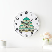 Byzantine Architecture Teal Dome Cathedral ラージ壁時計 (ホーム)