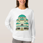 Byzantine Architecture Teal Dome Cathedral Tシャツ (正面)