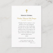 Byzantine Icon of Christ Funeral Prayer Card       プレイスカード (裏面)