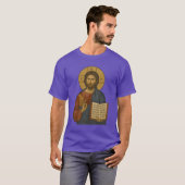 Byzantine Icon of Christ Pantocrator Tシャツ (正面フル)