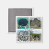 BZ0011アメリカ,ベリーズ,ブルー素晴らしホール,冷蔵庫 マグネット (正面/裏面)