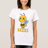 BZZZZかわいい子ども子供へのミツバチ – Cartoon Bee Tシャツ (正面)
