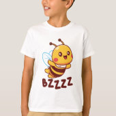 BZZZZかわいい子ども子供へのミツバチ – Cartoon Bee Tシャツ (正面)