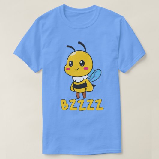 BZZZZかわいい子ども子供へのミツバチ – Cartoon Bee Tシャツ (デザイン正面)