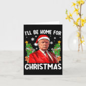 Cおもしろいの家に帰るトランプクリスマスサンタハット カード (黄色い花)