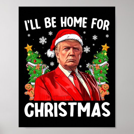 Cおもしろいの家に帰るトランプクリスマスサンタハット ポスター (正面)