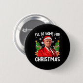 Cおもしろいの家に帰るトランプクリスマスサンタハット 缶バッジ (正面&裏面)