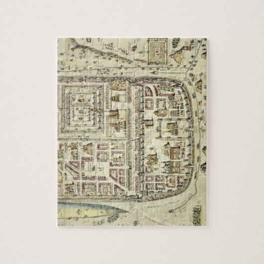 「Cからのエルサレムそして周囲の地図、 ジグソーパズル (縦)