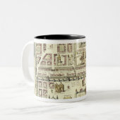 「Cからのエルサレムそして周囲の地図、 ツートーンマグカップ (正面左)