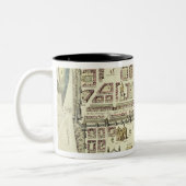 「Cからのエルサレムそして周囲の地図、 ツートーンマグカップ (左)