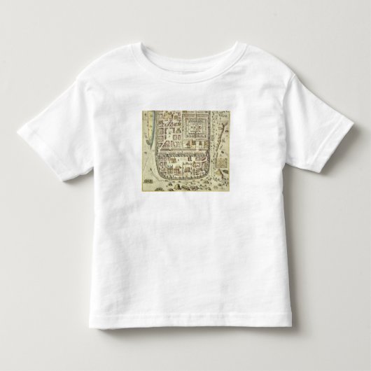 「Cからのエルサレムそして周囲の地図、 トドラーTシャツ (正面)